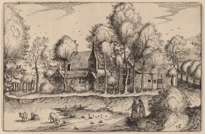 Ein Teich von Claes Jansz Visscher after Johannes van Doetechum, the Elder after Lucas