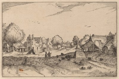 Dorfstraße von Claes Jansz Visscher after Johannes van Doetechum, the Elder after Lucas
