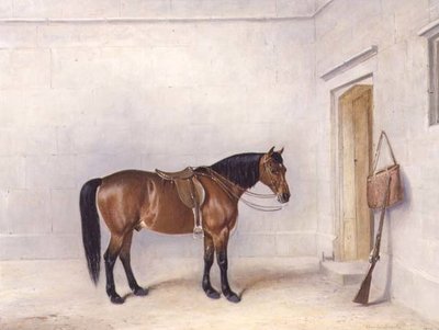 Gesatteltes Bay-Schießpony von Claude L. Ferneley