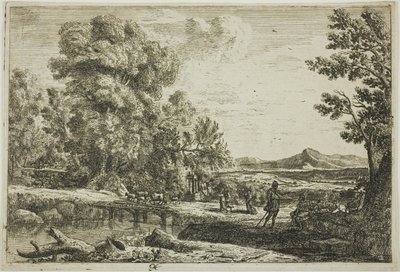 Die Holzbrücke (Rebecca und Eliezer) von Claude Lorrain