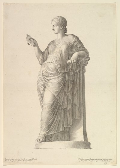 Antike Statue der Muse Thalia, 1669 von Claude Mellan