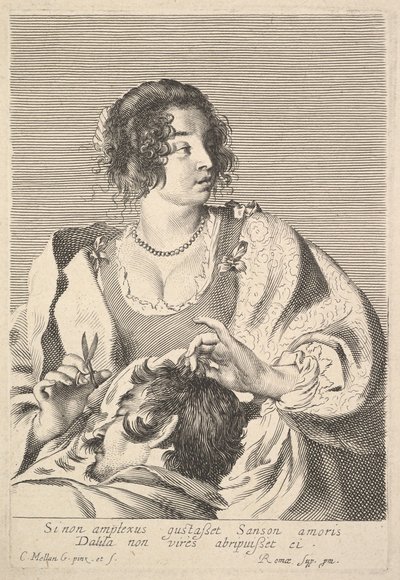 Delilah schneidet Samsons Haar von Claude Mellan