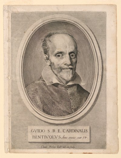 Porträt von Kardinal Guido Bentivoglio von Claude Mellan