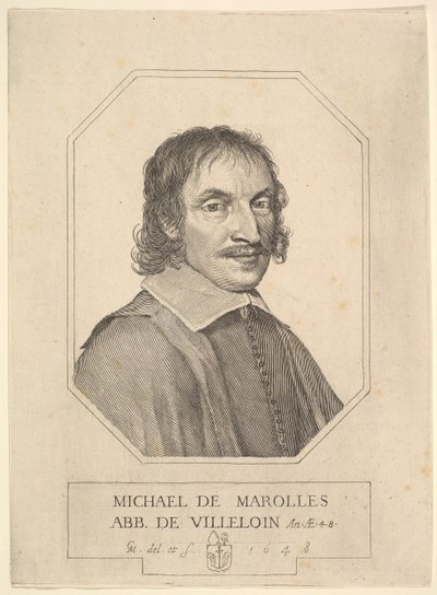 Porträt von Michel de Marolles, 1648 von Claude Mellan