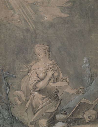 Die heilige Maria Magdalena im Gebet von Claude Mellan
