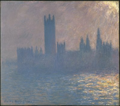 Häuser des Parlaments, Sonnenlichteffekt von Claude Monet