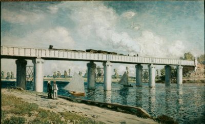Die Eisenbahnbrücke in Argenteuil von Claude Monet