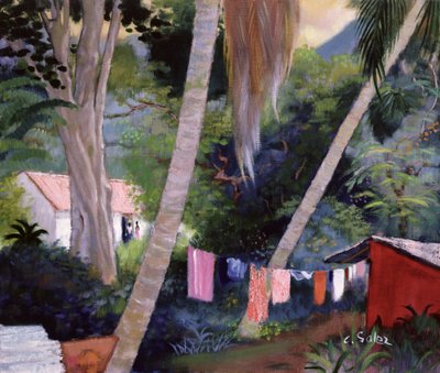 Wäsche trocknen, Guadeloupe von Claude Salez
