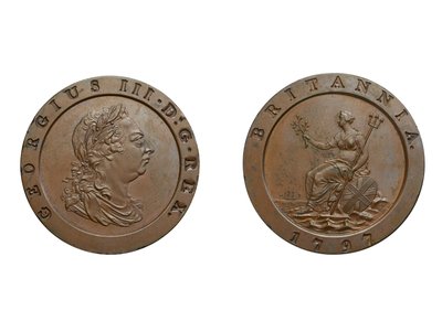 Zweipence mit Wagenrad, 1797 von Conrad Heinrich Küchler