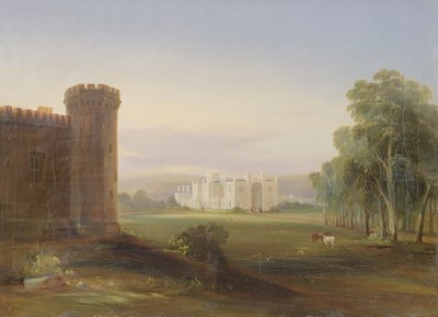 Regierungshaus und Stallungen, Sydney, 1841 von Conrad Martens
