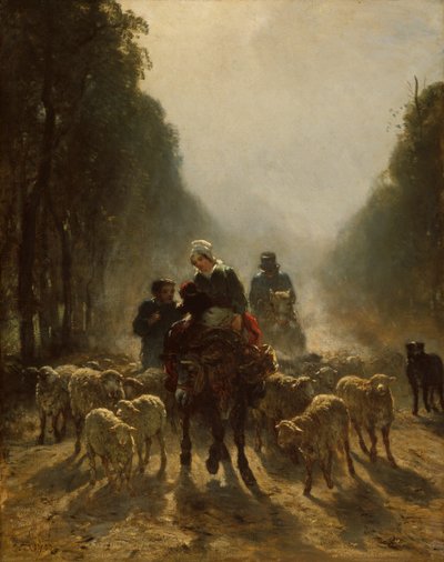Der Weg zum Markt, 1858-1859 von Constant Troyon