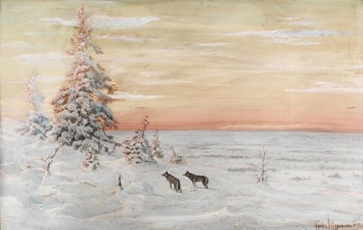 Winterlandschaft mit Wölfen, 1915 von Count Vladimir Leonidovich Muravyov