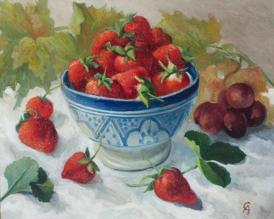 Erdbeeren in einer blauen Schüssel von Cristiana Angelini