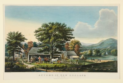 Herbst in Neuengland: Apfelweinherstellung von Currier and Ives