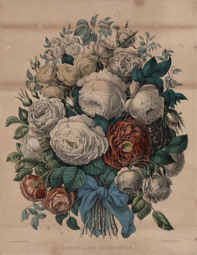 Rosen und Rosenknospen von Currier and Ives