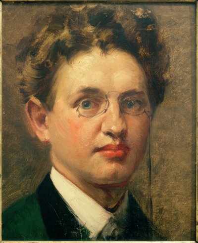 Selbstporträt, en face, mit Kneifer von Curt Herrmann