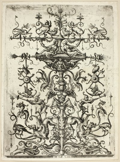 Ornament mit Arabesken, 1526/30, gedruckt 1684 von Daniel Hopfer