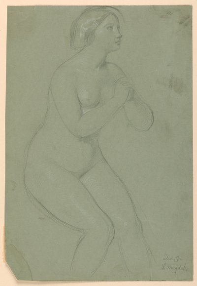 Studie eines weiblichen Aktes für "Eine Magdalena" von Daniel Huntington