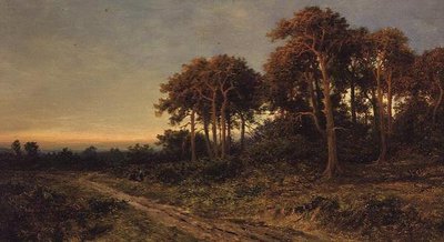 Landschaft mit zwei Figuren bei Sonnenuntergang von Daniel Sherrin