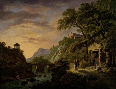 Arkadische Landschaft mit Sonnenuntergang von Daniël Dupré
