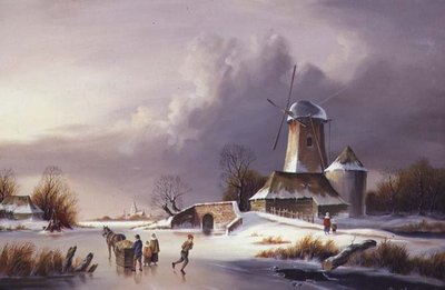 Niederländische gefrorene Flusslandschaft von David Beatty