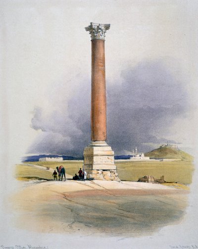 Pompeys Säule, Alexandria, 19. Jahrhundert von David Roberts