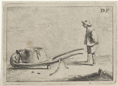 Mann bei einer Schubkarre von David Teniers (II)