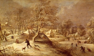 Das alte Dorf im Schnee von David Teniers the Elder