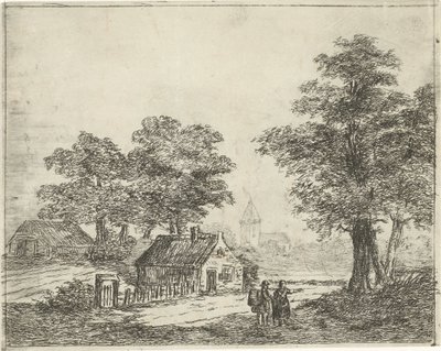 Landschaft mit Spaziergängern von David van der Kellen