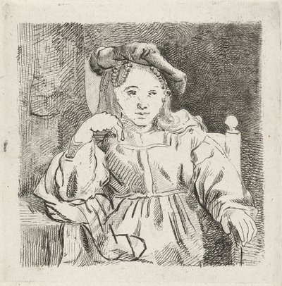 Sitzendes Mädchen von David van der Kellen