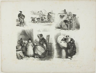 Blatt mit Skizzen von Denis Auguste Marie Raffet