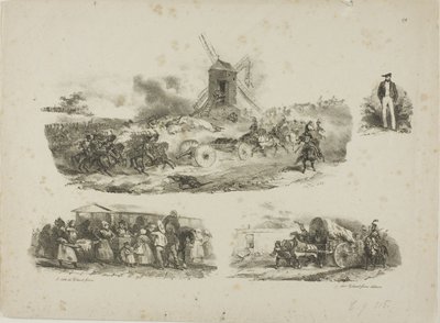 Blatt mit Skizzen von Denis Auguste Marie Raffet