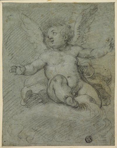 Putto auf Wolken sitzend von Denys Calvaert