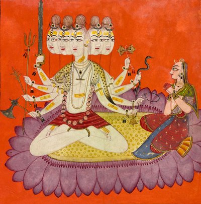 Sadashiva verehrt von Parvati, ca. 1690 von Devidasa