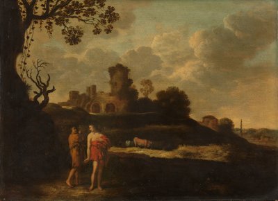 Arkadische Landschaft mit Hirten und Vieh von Dirck Dalens (I)