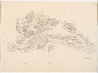 Felsformation mit einem Maler unter einem Sonnenschirm von Ditlev Blunck