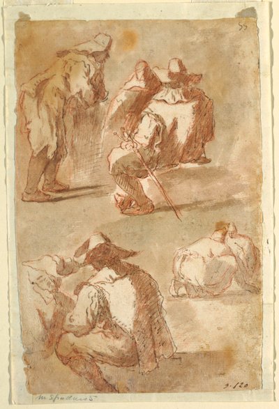 Figurale Studien von Domenico Gargiulo, called Micco Spadaro