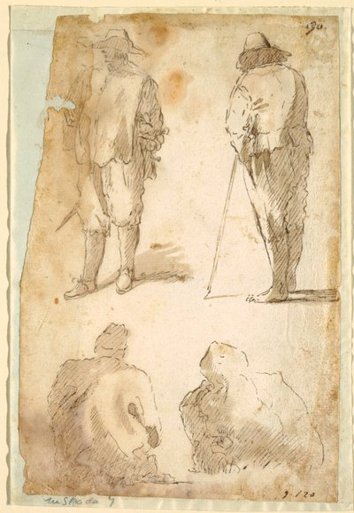 Vier Männer von Domenico Gargiulo, called Micco Spadaro