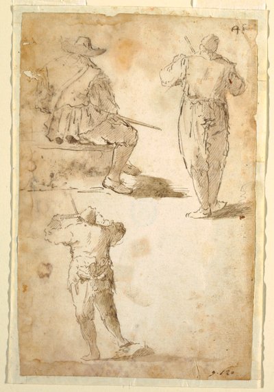 Drei Männer von Domenico Gargiulo, called Micco Spadaro