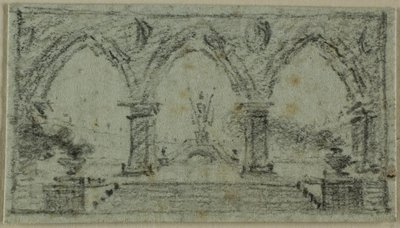 Vorhalle mit gotischen Bögen von Domenico Quaglio