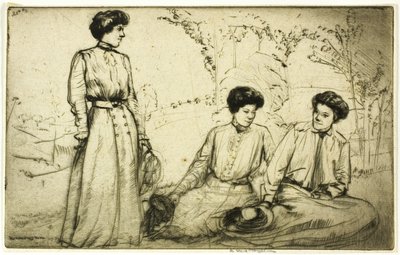 Drei Mädchen von Donald Shaw MacLaughlan