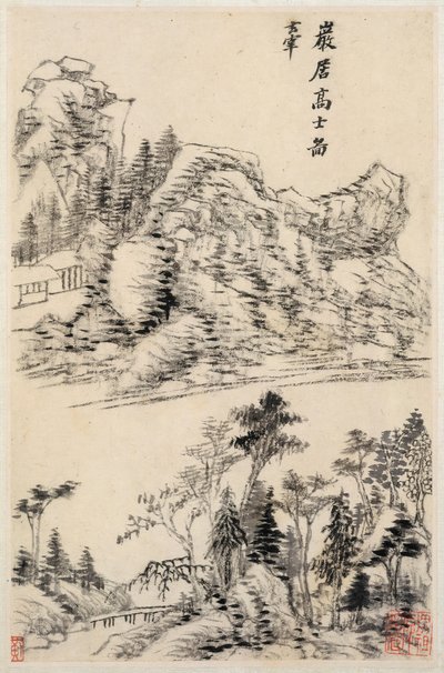 Landschaften nach alten Meistern, datiert 1630 von Dong Qichang