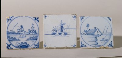 Delfter Fliesen, ca. 1750-1800 von Dutch School