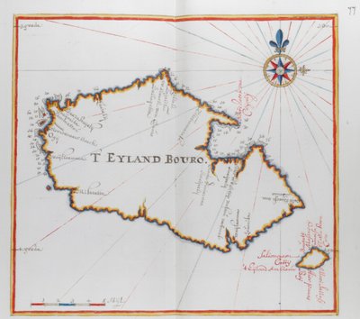 Karte der Insel Bouro, Indonesien von Dutch School
