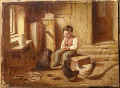 Die Hühner füttern von E.S. Greig