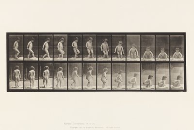 Platte 476. Kind, setzt sich auf den Boden von Eadweard Muybridge