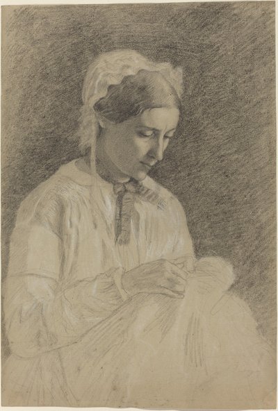 Frau beim Sticken von Edgar Degas