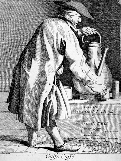 Kaffeehändler - Zeichnung von Bouchardon von Edmé Bouchardon