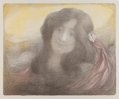 Mädchen mit langem Haar von Edmond François Aman Jean