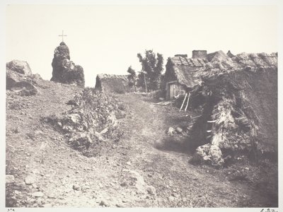 Chaumieres in der Auvergne, mit einem Kalvarienberg von Edouard Denis Baldus